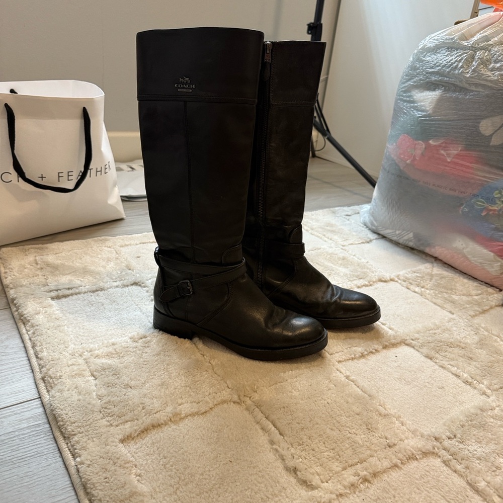 Coach Black Leather Boots